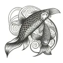 koi fish yin yang tattoo design idea