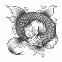 koi fish yin yang tattoo design idea