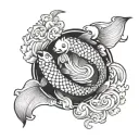 koi fish yin yang tattoo design idea