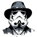 peaky blinder with storm trooper  tattoo design idea