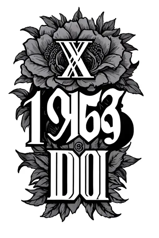 the year 1958 in roman numerals and the initials DO tattoo design idea