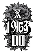the year 1958 in roman numerals and the initials DO tattoo design idea