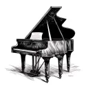 Grand piano tattoo design idea