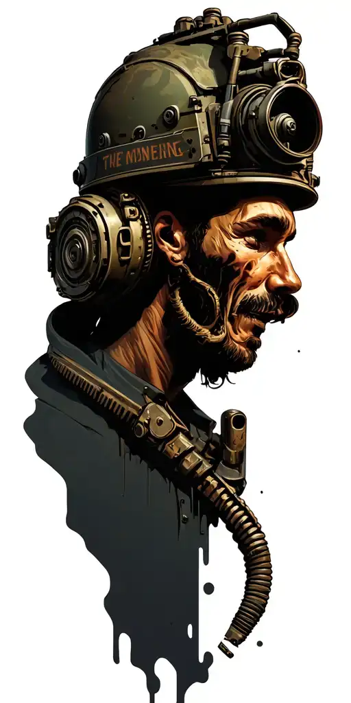 Mining tattoo design idea