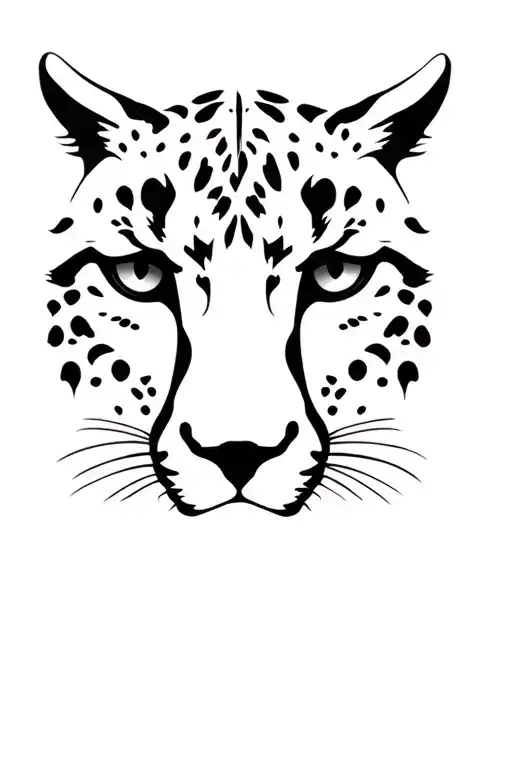 cheetah eye and nose outline tattoo design idea