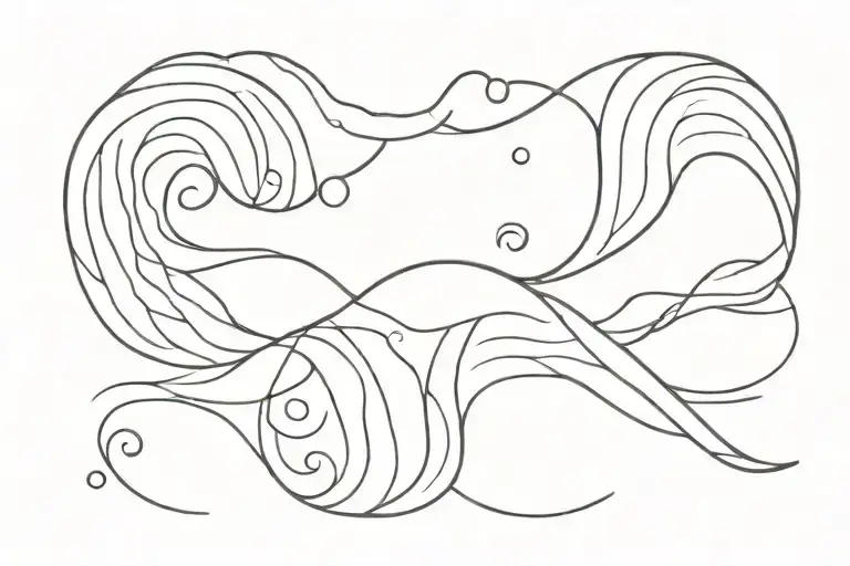 ebb and flow ocean wave tattoo design idea