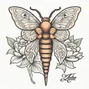 death moth tattoo with lotus flower tattoo design idea
