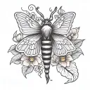 death moth tattoo with lotus flower tattoo design idea
