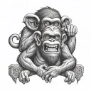 Three wise monkeys tattoo design idea