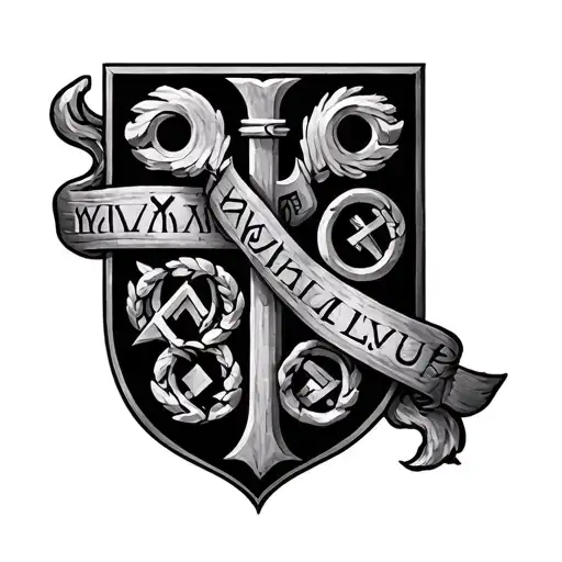 Baltic runes and Lithuanian coat of arms tattoo design idea