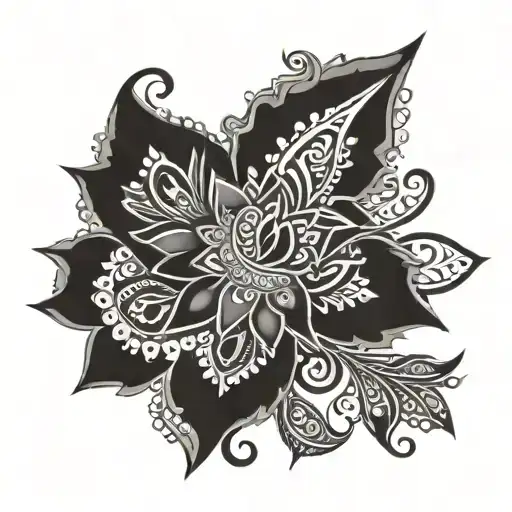henna inspired patterns tattoo design idea