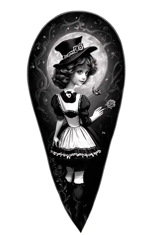 alice in wonderland tattoo design idea
