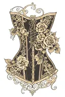 corset piercing with lace  tattoo design idea