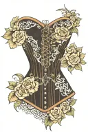 corset piercing with lace  tattoo design idea