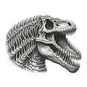 dinosaur skeleton tattoo design idea