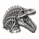 dinosaur skeleton tattoo design idea