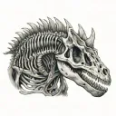 dinosaur skeleton tattoo design idea