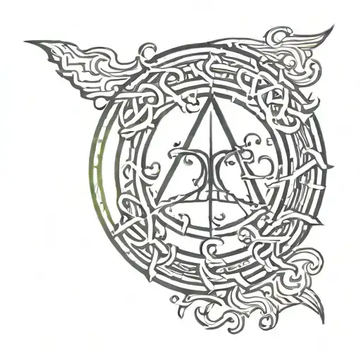 omega and alpha omega logo tattoo design idea