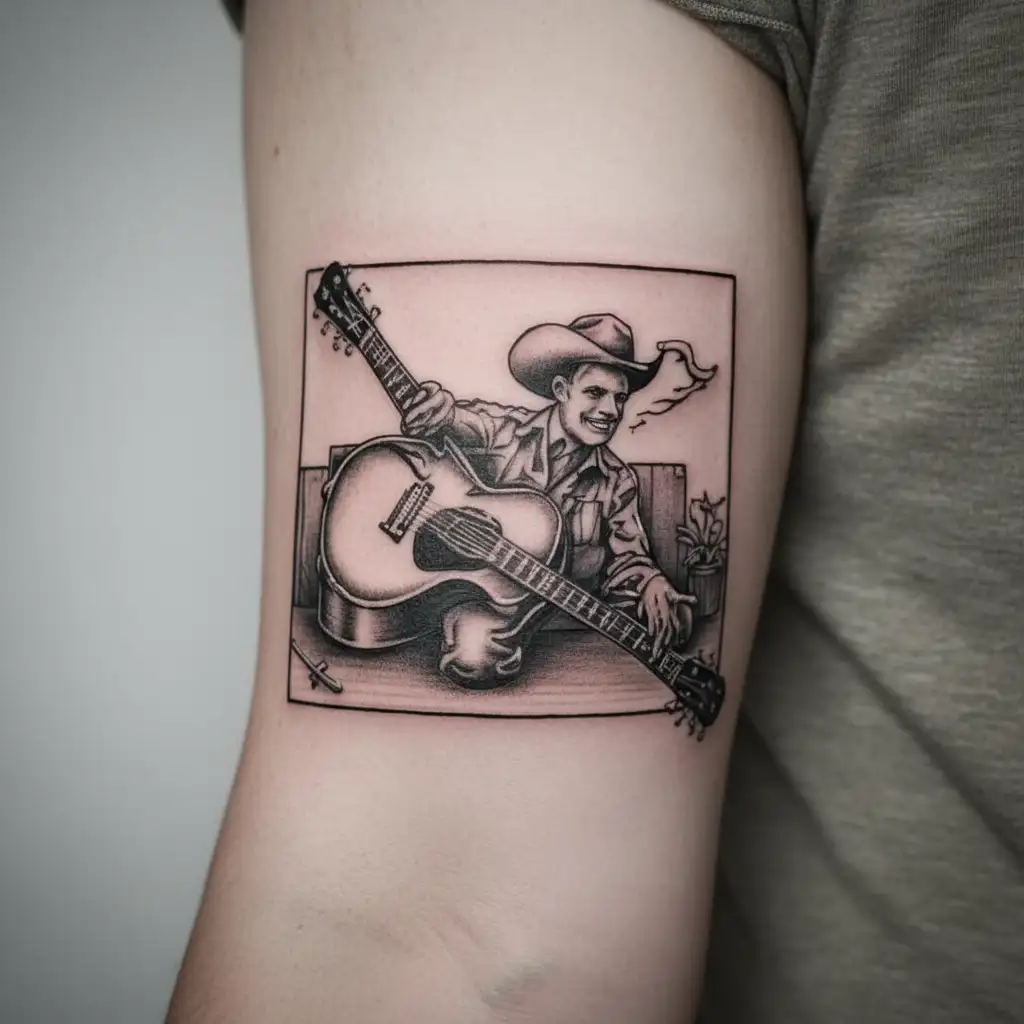1950s Country music theme tattoo design idea
