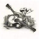 1950s Country music theme tattoo design idea