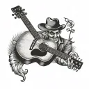 1950s Country music theme tattoo design idea