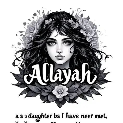 "Alayah" Name "Alayah" described as a daughter I have but never met  tattoo design idea
