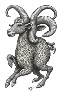risk and reward (aries) tattoo design idea