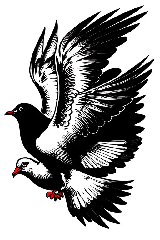 dove flying tattoo design idea