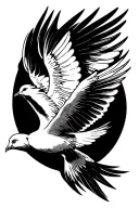 dove flying tattoo design idea