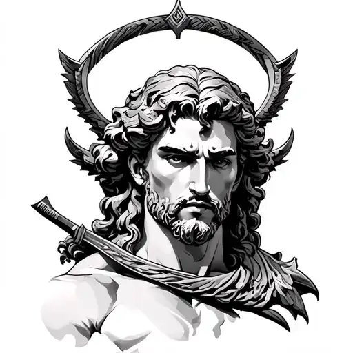 Adonis Greek god hunter. tattoo design idea