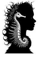 seahorse women tattoo design idea