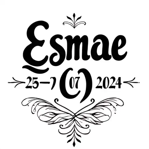 "Esmae 25-07-2024" "(Esmae 25-07-2024)" clean forearm tattoo design for a father dedicated to his daughter tattoo design idea