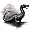 loch ness monster leaving prison tattoo design idea