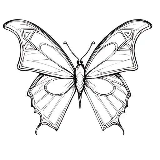 butterfly with superman logo surrounded tattoo design idea