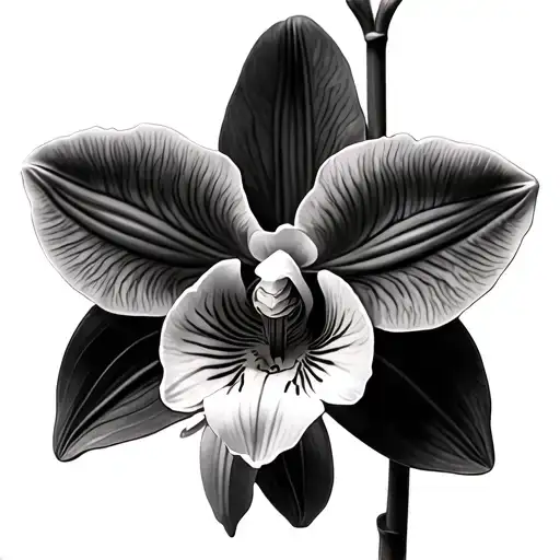 Cattleya Orchid tattoo design idea