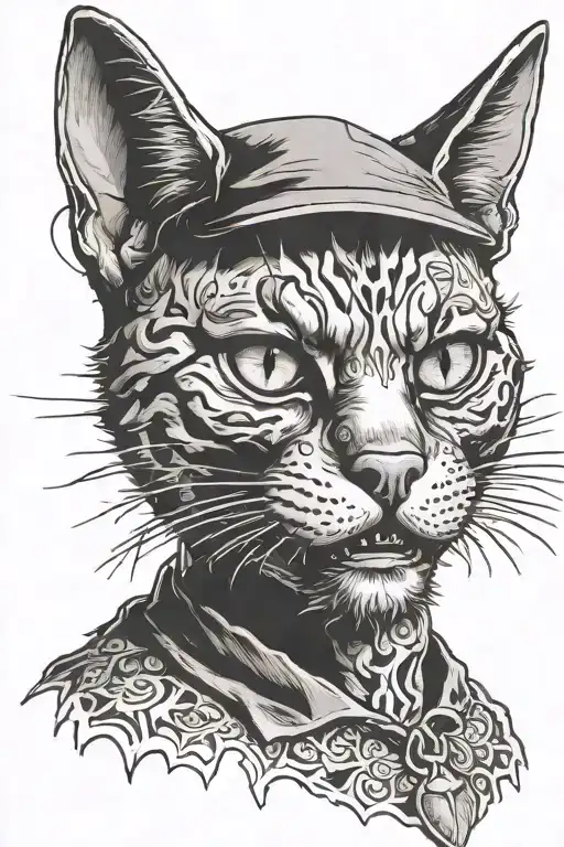 cholo cat tattoo design idea