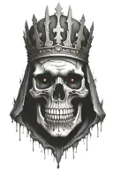 skull with upside-down cross crown tattoo design idea