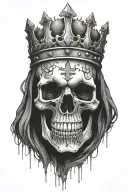 skull with upside-down cross crown tattoo design idea