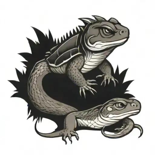 snake turtle chipmunk all separate tattoo design idea