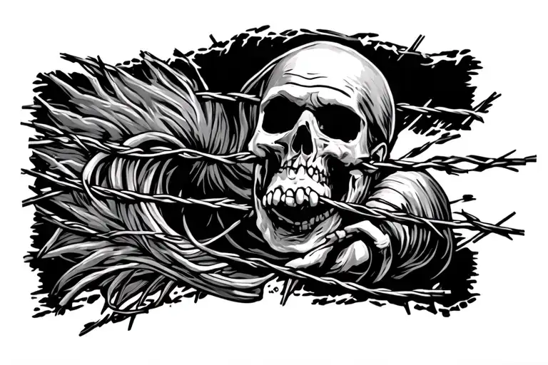 barb wire trampstamp tattoo design idea