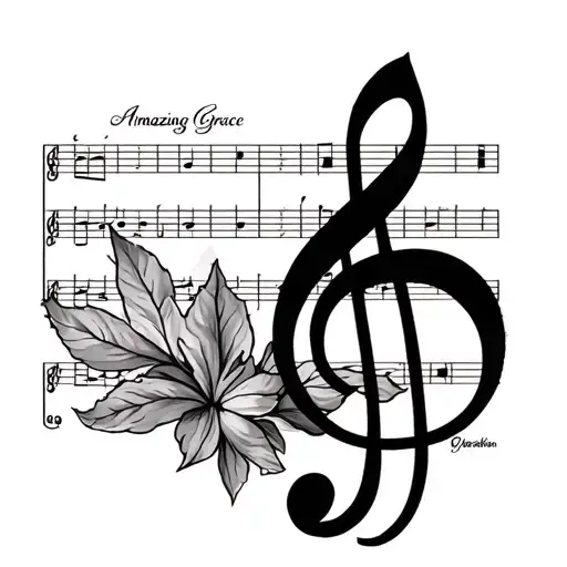amazing grace sheet music notes tattoo design idea