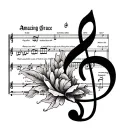 amazing grace sheet music notes tattoo design idea