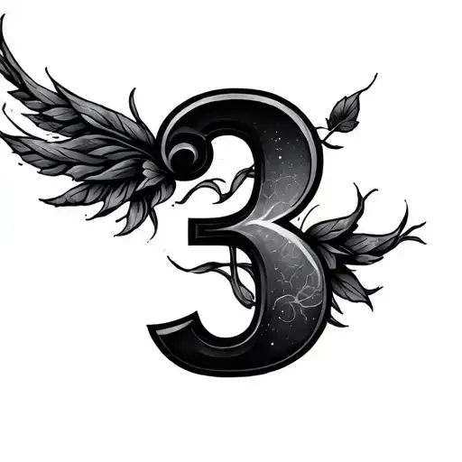 Number 3 tattoo design idea