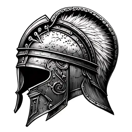 colosseum with a gladiator helmet  tattoo design idea