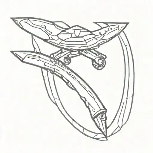 blade razor and ufo tattoo design idea