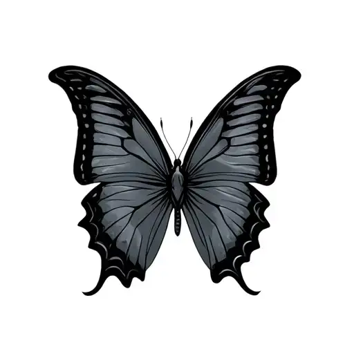 black butterfly tattoo design idea