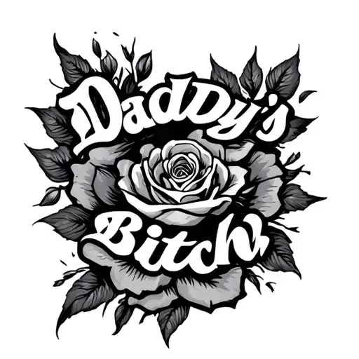 lower back tattoo daddy's bitch tattoo design idea