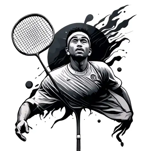 Badminton tattoo design idea