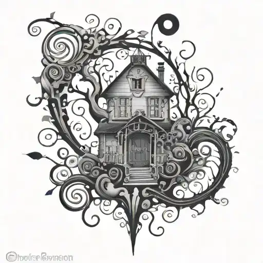 tim burton style tattoo design idea
