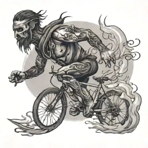 burning man running tattoo design idea